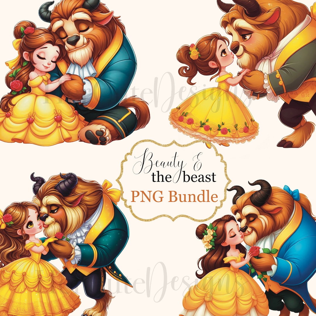 Cute Beauty and the Beast Bundle PNG | Baby Princess| Belle | Classic ...