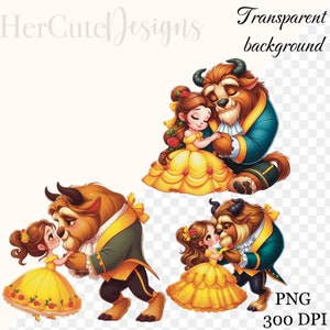 Cute Beauty and the Beast Bundle PNG | Baby Princess| Belle | Classic ...