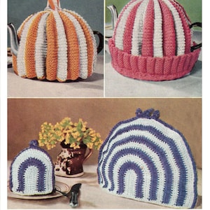 PDF-Muster, 1950s Sofortiger digitaler Download, Vintage-Muster für Teewärmer, Teekannen-Nest & Eierwärmer, gestrickt oder gehäkelt, in DK Garnstärke, Bestway-Muster