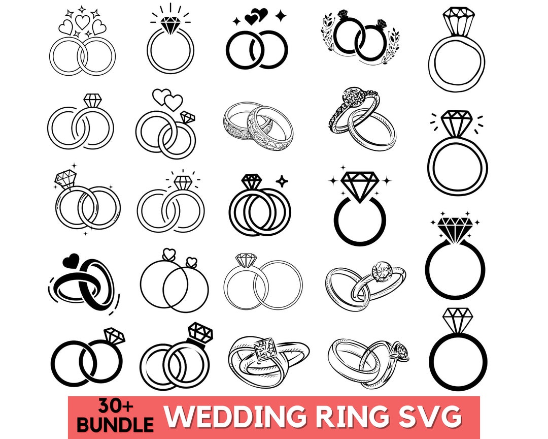 2 Ringe Svg Ehe Ringe svg Png Bundle, Ring svg Bundle, Hochzeit svg, Ring ...