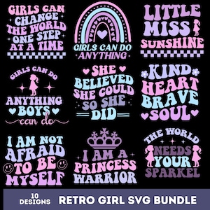 Retro Little Girl Svg Png Bundle, Little Girl Svg, Little Girl Sayings, Little Girl Shirt Svg, Little Girl Birthday Svg,Svg Files For Cricut