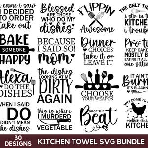 Küche Handtuch SVG-Bundle, lustige Geschirrtuch zward svg, Küche Zitat svg, Topflappen Png, Küche Humor svg, Sofort Download, Geschirrtuch Zitate svg