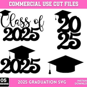Graduation 2025 Svg Bundle, Graduation Cap Svg, Class Of 2025 Svg, Graduation Svg Bundle, Graduation Topper Svg, Proud Grad Svg, Cut Files