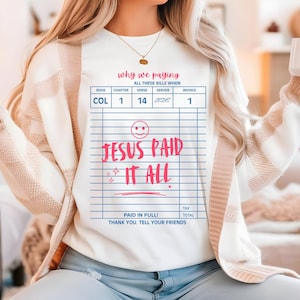 Jesús lo pagó todo (Svg/Png), diseño de camiseta cristiana (Svg), Svg para camisetas, Svg religioso, sublimación, descarga instantánea, silueta, archivos vectoriales