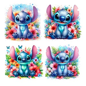 Digital Download Cute Stitch Png Clipart Files, Stitch Watercolor Png,Commercial Use,T Shirt Designs, Stitch Png,High Resolution,Sublimation
