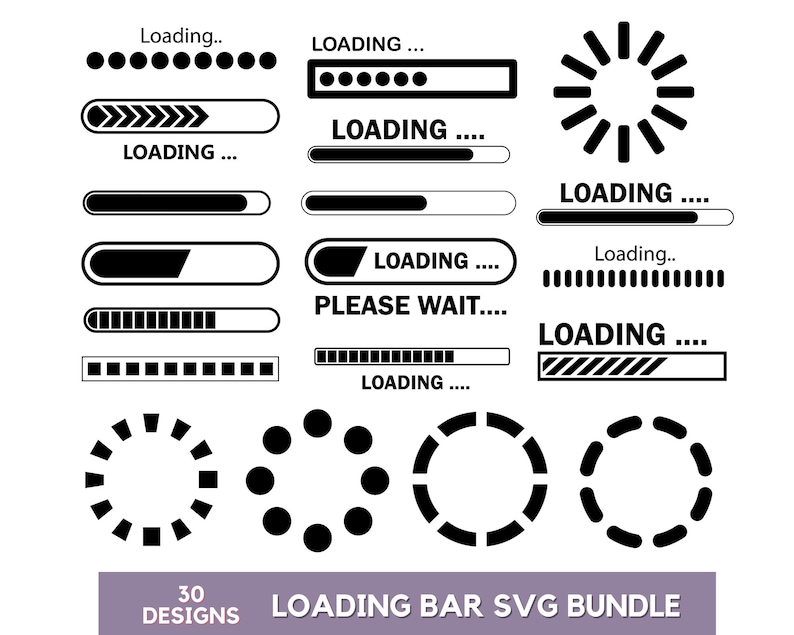 Loading Bar Svg Bundle, Loading Svg, Loading Please Wait Svg, Loading ...