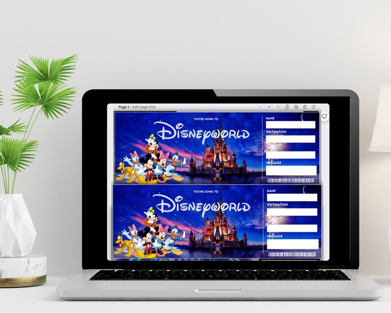 Printable Disneyland Ticket: Surprise Reveal Gift (Canva Editable, Instant Download) image 6