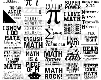 Paquete SVG de profesor de matemáticas: diseños matemáticos divertidos (descarga instantánea)