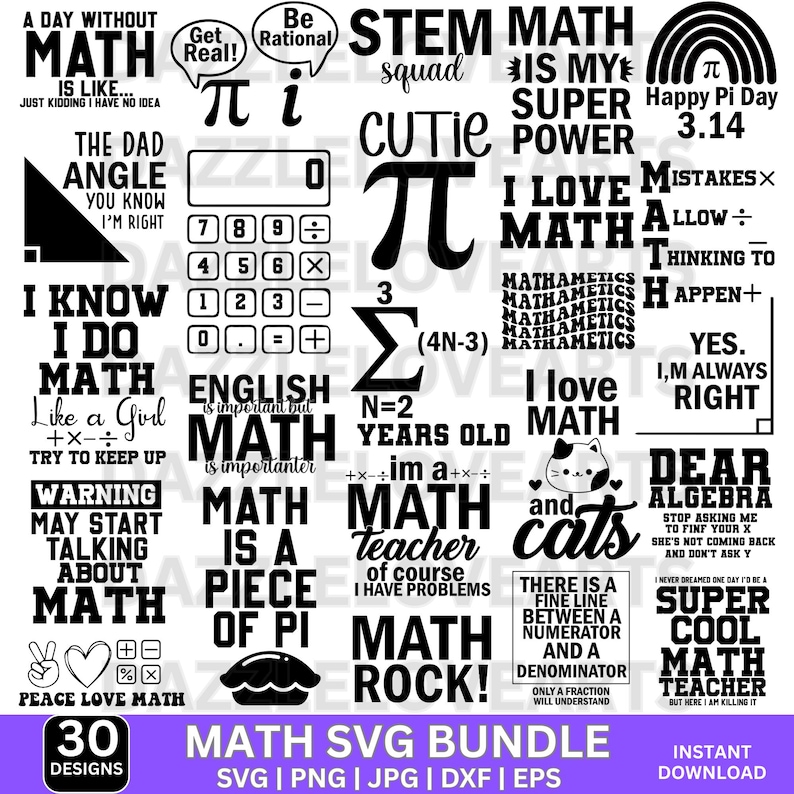 Math Teacher SVG Bundle, Funny Math Designs (instant Download) - Etsy