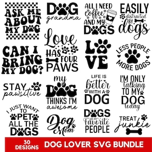 Hunde-Liebhaber-Zitate-Svg-Bundle, Hundemama-Svg, lustiger Hund-Svg, Hund-Sprüche Png, Haustier-Svg, Hund Clipart,Svg-Dateien für Cricut, sofort zum Downloaden
