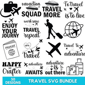 Reise-Svg-Bundle, Abenteuer-Svg-Bundle, lustige Reise-Svg, Reisen-Svg, Reise Clipart, Reise-Silhouette, Reise-Zitate-SvgInstant Download