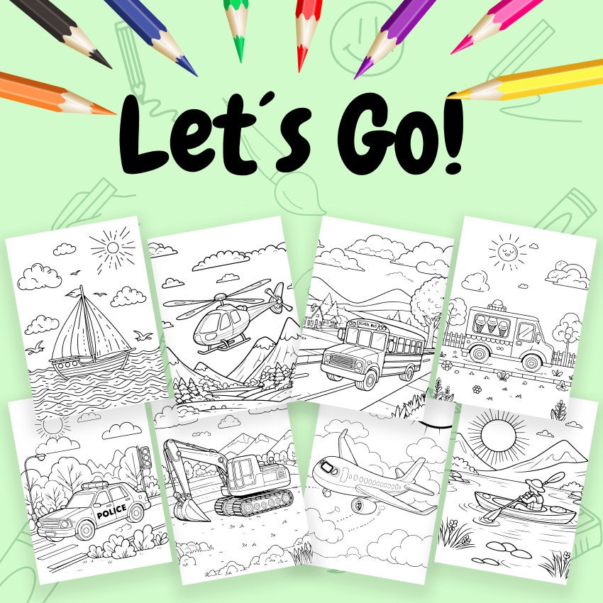 20 Vehicle Coloring Pages. Kids Coloring Pages Vehicles & Transport