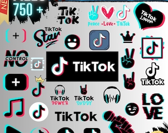 TikTok Svg Bundle, Tiktok Digital Design - Transparent PNG File and Vector Files SVG for Cricut Download, TikTok clipart, Social media icons