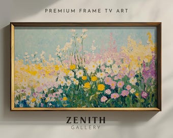Spring Frame TV Art Textured Abstract Flowers Painting for Samsung Frame Floral Spring TV Art Colorful Wildflower Digital Download