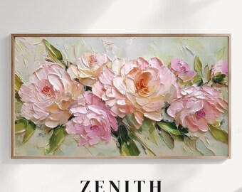 Frame TV Floral Art, Soft Impasto Spring Bouquet