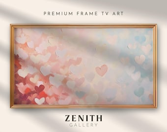 Valentines Day Frame TV Art, Heart-Themed TV Artwork, Abstract Design for Frame TV, Digital Download, Pink Art for Samsung Frame