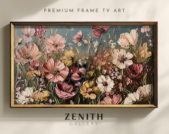 Spring Frame TV Art Floral for Frame TV Flowers Picture for Samsung Frame Textured Wildflowers Summer Painting Digital Download