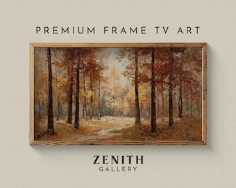 Fall Forest Frame TV Art, Autumn Landscape TV Art for Samsung Frame, Vintage Seasonal Home Decor, Digital Download