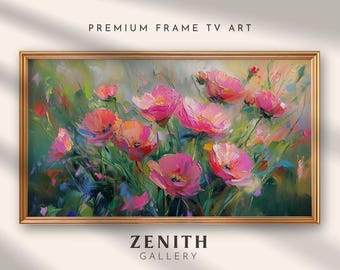 Frame tv art for spring wildflowers frame tv art floral painting for frame tv textured flowers samsung tv art Digital Download