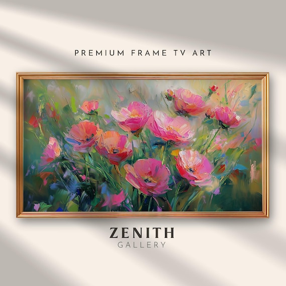 Frame tv art for spring wildflowers frame tv art floral painting for frame tv textured flowers samsung tv art Digital Download