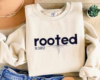 Rooted In Christ Christian Quote SVG PNG - Bible Verse Design Digital Download