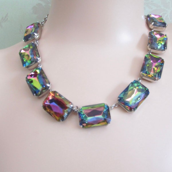 Vintage Czecho rhinestonesi necklace riviere style