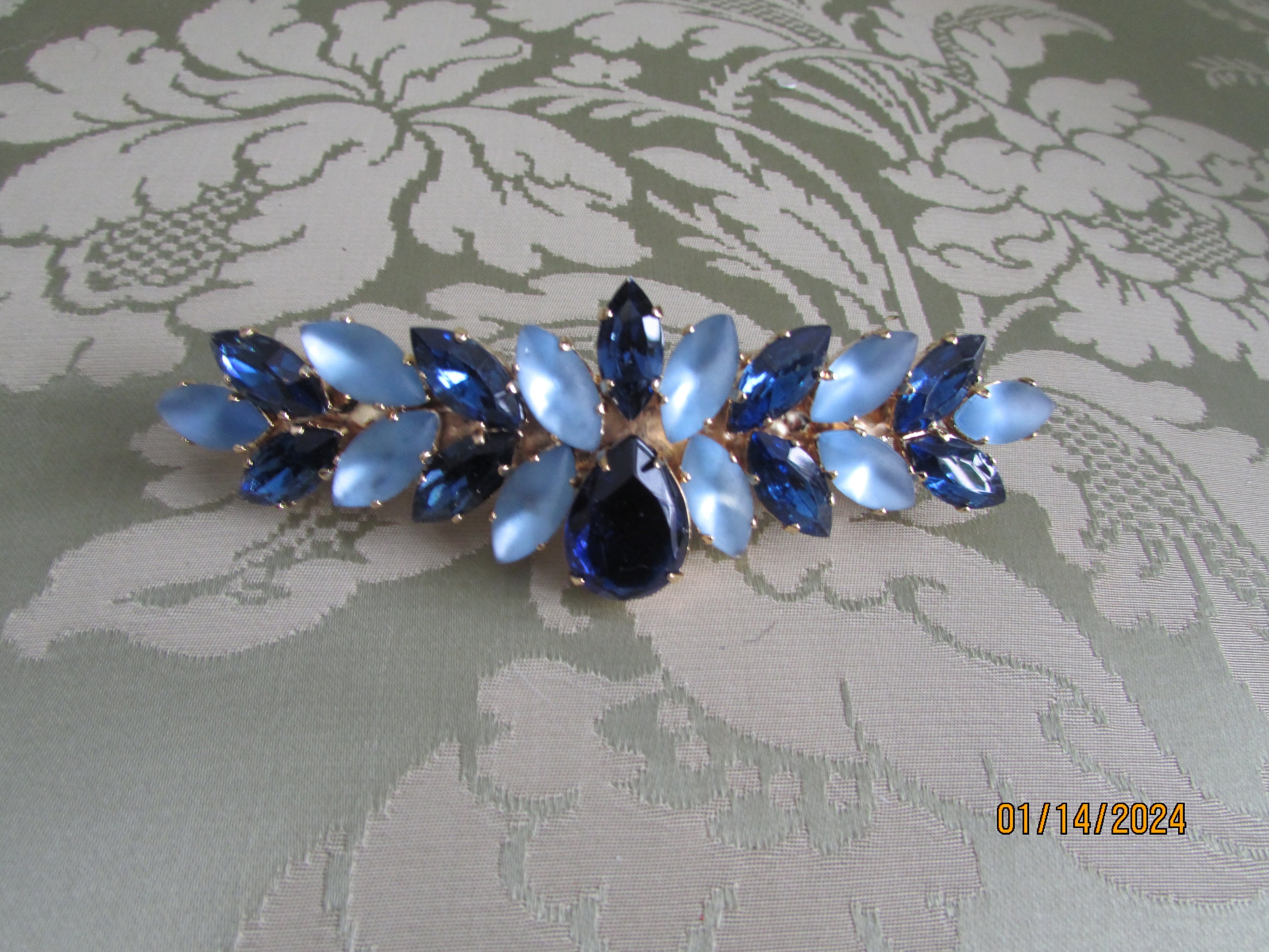 Blue Swarowsky Chrystals Barrette - Etsy