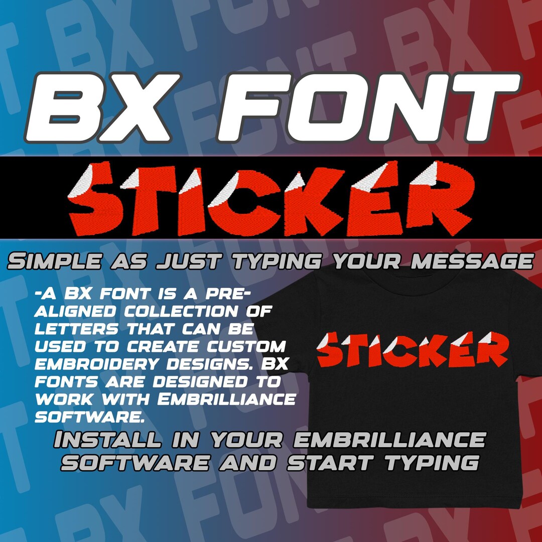 BX Font - STICKER - Two Color Font for Modern Design for Embrilliance ...