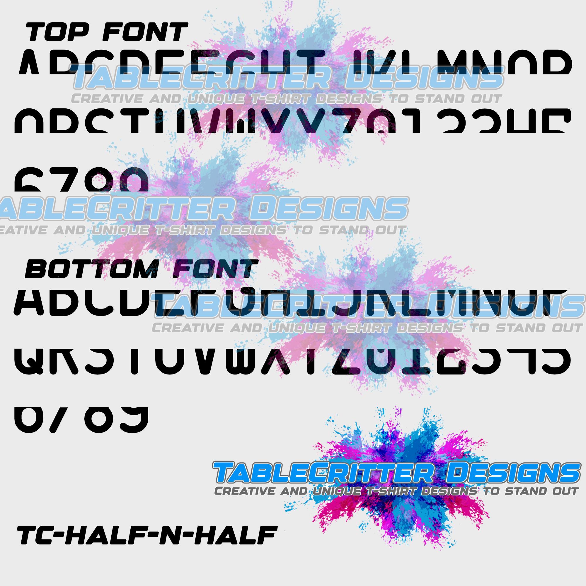 Font Half-n-half - 2 Font Package - Top and Bottom Fonts, Popular ...