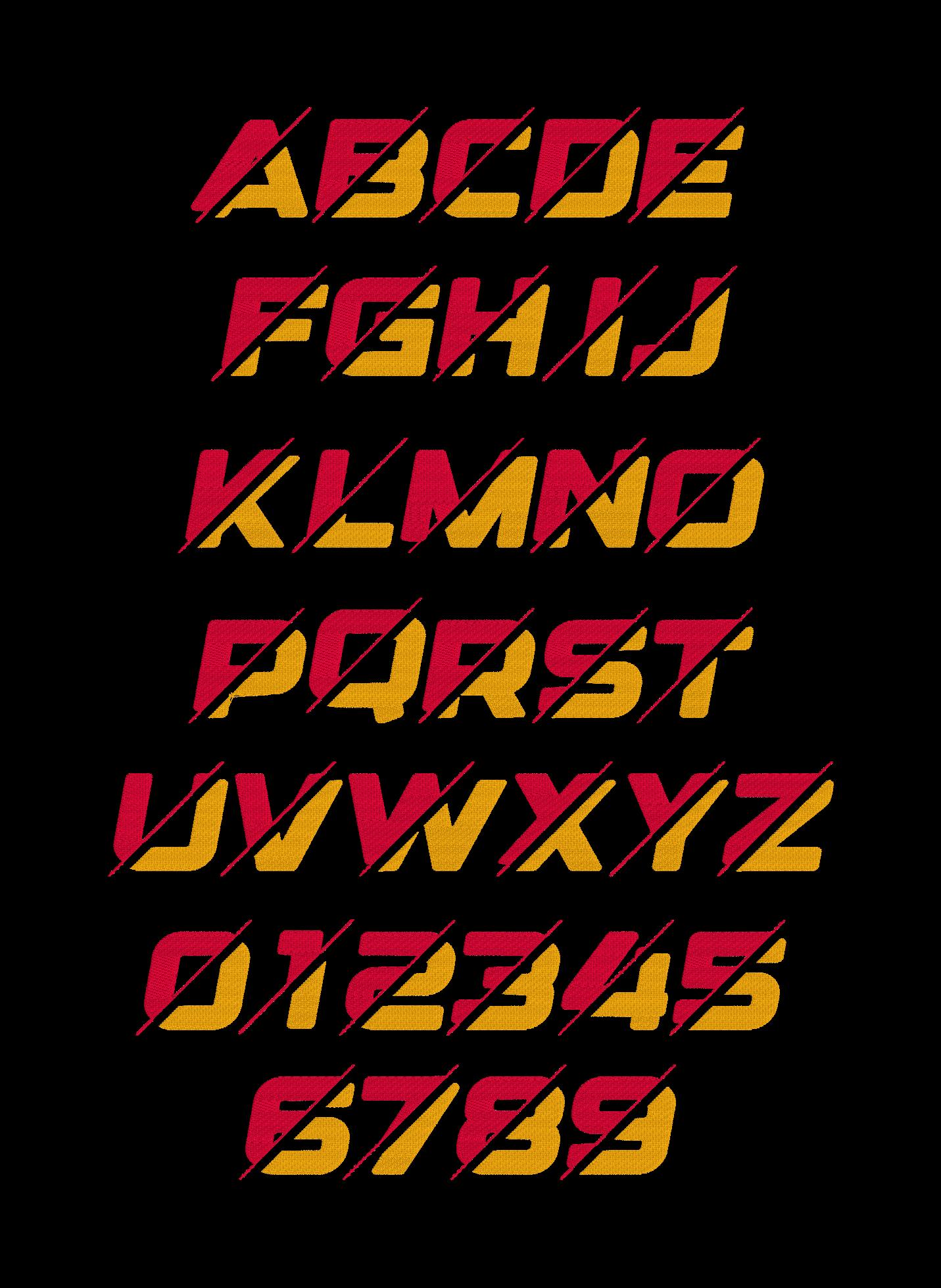 BX Font - Split 45 - Two Color Font for Embroidery Using Embrilliance ...