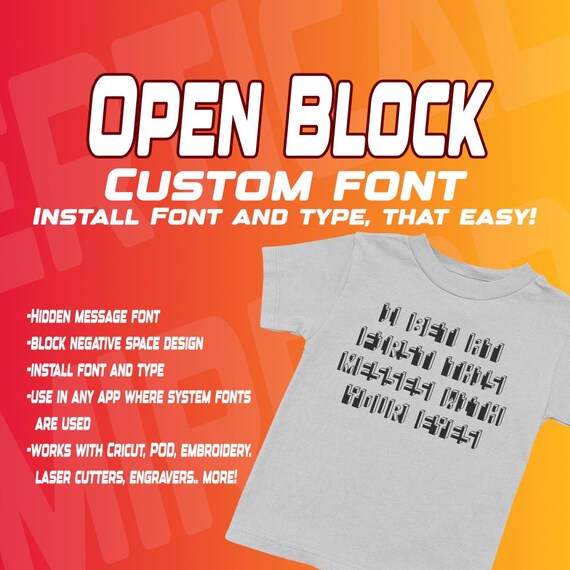Openblock Custom Font: Negative Space Hidden Message - Etsy