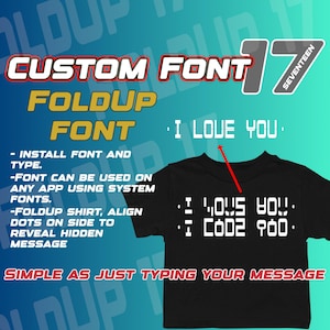 Custom Fold-Up Shirt Font: Hidden Message Design