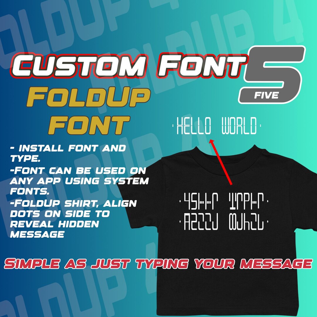 Custom FONT to Create Hidden Message Fold-up Shirt, ANY MESSAGE! - Etsy