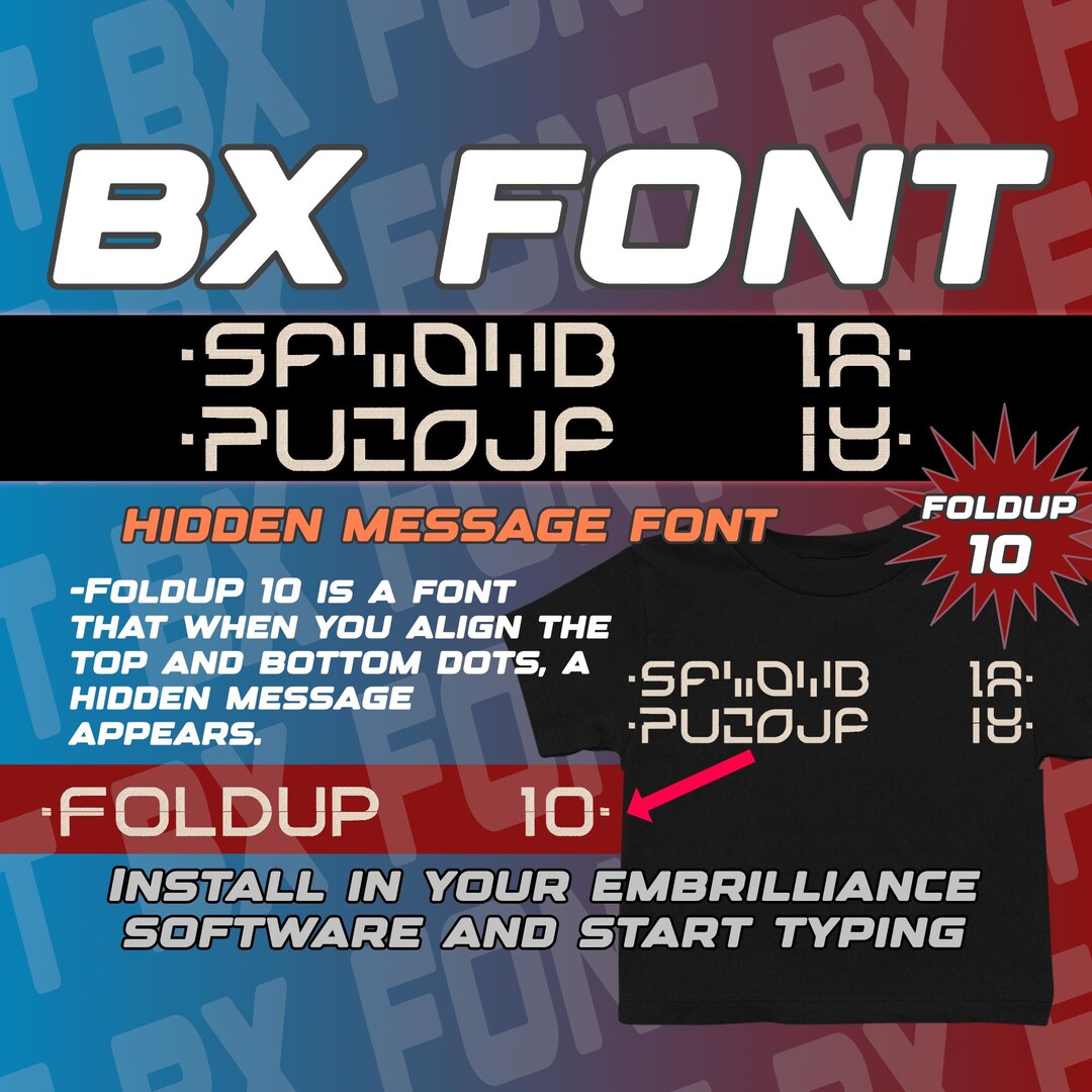 BX Font - Foldup 10 - Hidden Message Embroidery Font for Embrilliance ...
