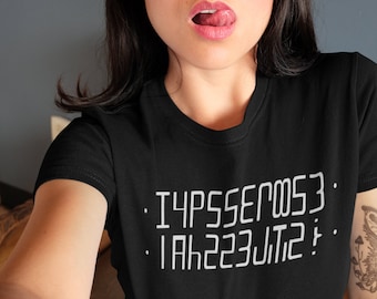 Fold up shirt to reveal hidden message: THREESOME?