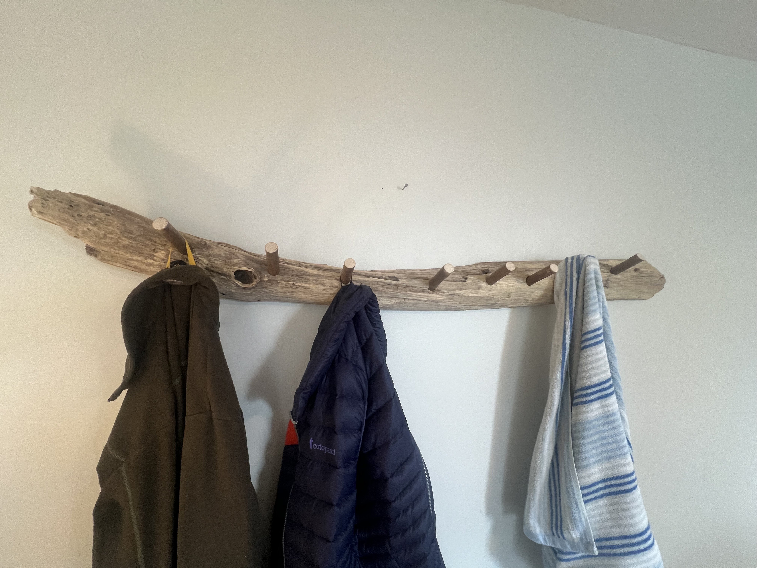 8 Hook Driftwood Coat Rack 53long X 6 High X 6 Deep Beach House Rustic Coat Rack Towel Rack Porch Decor Etsy