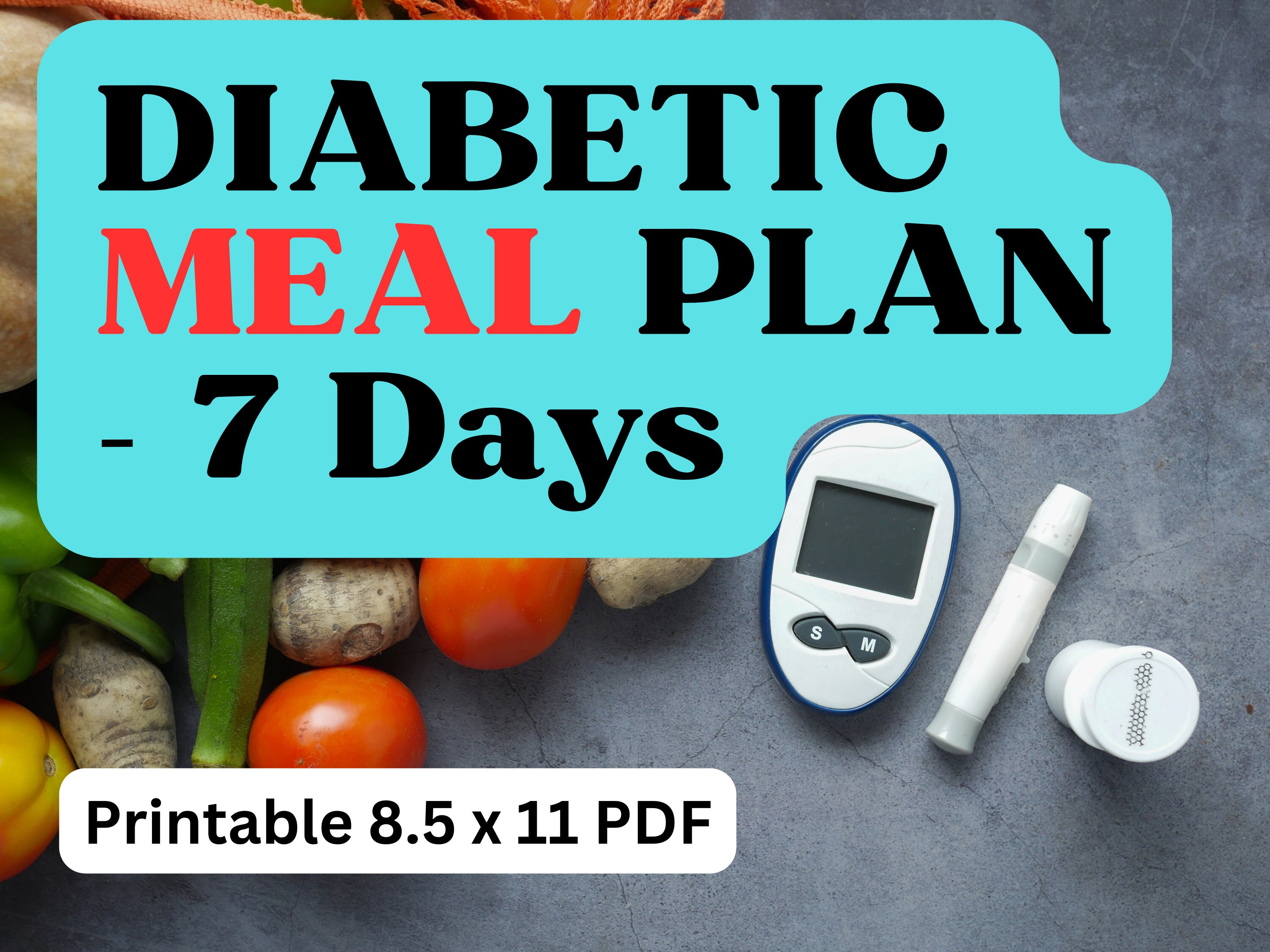 Diabetic Meal Plan, 7 Day Diabetic Diet Sheet, Diabetes Meal Plan ...