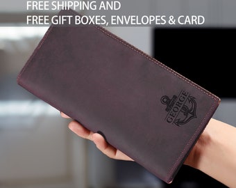 ¡Sobre gratis! Cartera personalizada-Monedero de hombre-Monedero retro-Monedero de dinero de boda para él-Regalo de cumpleaños para papá/marido-Regalos del Día del Padre