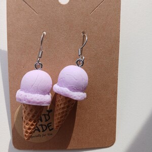 Ice cream earrings ice cream cone strawberries cheerful summer spring earring stainless steel 3D realistic food strawberries colorful spring easter chocolate image 5