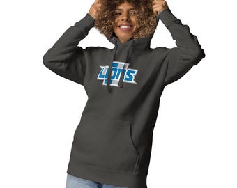 Sudadera con capucha y estampado de leones, mezcla de algodón, bolsillo tipo cangurera