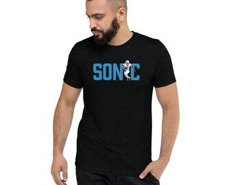 Gibbs Sonic Tri-Blend T-Shirt | NFL Fan Graphic Tee | Detroit Football Shirt | Lions Gift