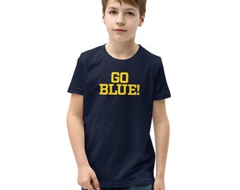 Go Blue Michigan Wolverines Youth T-Shirt | Kids U of M Fan Tee
