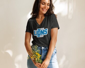 Detroit Lions Women's V-Neck T-Shirt | Michigan Football Fan Apparel