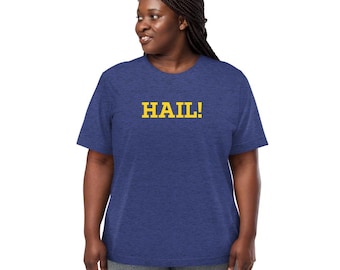 Hail Michigan Wolverines T-Shirt | Vintage Tri-Blend Fan Tee Go Blue