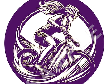 Femme VTT Rider, femme VTT Logo Ajoutez votre propre