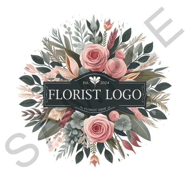 Florist Logo / Badge - Flower Shop Logo (Vector svg & transparent png) Digital Download (Add your own text)