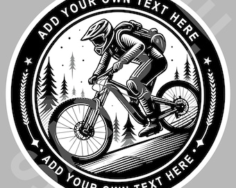 MTB Logo, Badge Mountain Biker Digital Download (Vector SVG, transparent png) - Add your own text