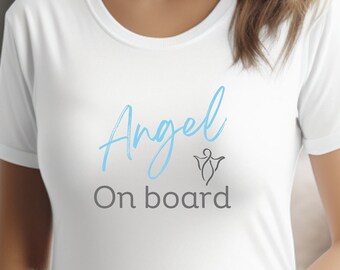 It's a Boy! Angel On Board Baby Announcement T-shirt, Pregnancy T-shirt, Pregnancy Gift, Expectant Mom Gift, New Mom Gift