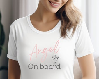 It's a Girl! Angel On Board T-Shirt, Maternity T-Shirt, Pregnancy T-Shirt, Expecting Mom Shirt, Expecting mom gift, First time Mom Gift