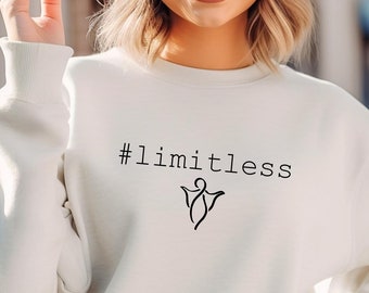 Inspirational #Limitless Quote Sweatshirt with Angel Graphic is Comfy Casual Wear and a Perfect Self-Care Gift